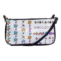 Doodles Border Letter Ornament Shoulder Clutch Bag by Bedest