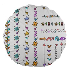 Doodles Border Letter Ornament Large 18  Premium Round Cushions by Bedest