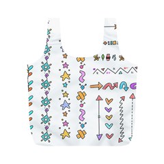 Doodles Border Letter Ornament Full Print Recycle Bag (m) by Bedest