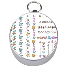 Doodles Border Letter Ornament Silver Compasses by Bedest