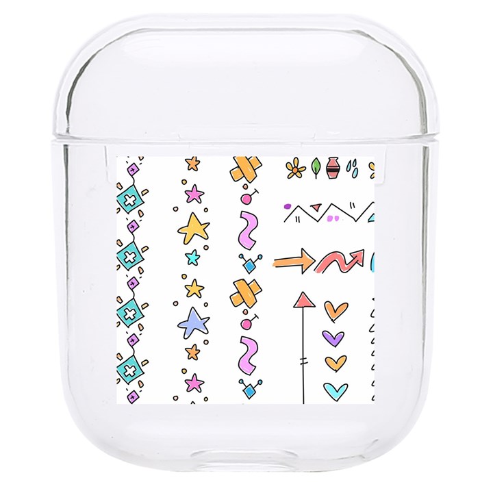 Doodles Border Letter Ornament Hard PC AirPods 1/2 Case