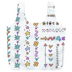 Doodles Border Letter Ornament Full Print Recycle Bag (xxl)