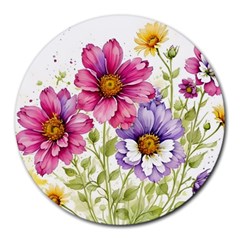 Flourish Colours Invitation Round Mousepad by Bedest