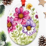 Flourish Colours Invitation Oval Ornament (Two Sides) Back