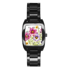 Flourish Colours Invitation Stainless Steel Barrel Watch by Bedest