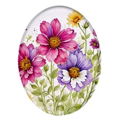 Flourish Colours Invitation Oval Glass Fridge Magnet (4 Pack) by Bedest