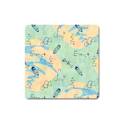 Background School Doodles Graphic Square Magnet by Bedest