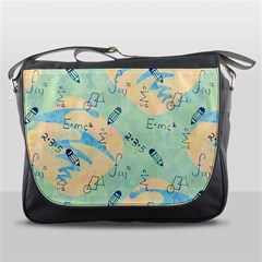 Background School Doodles Graphic Messenger Bag by Bedest