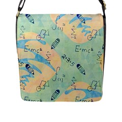 Background School Doodles Graphic Flap Closure Messenger Bag (l) by Bedest