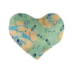 Background School Doodles Graphic Standard 16  Premium Flano Heart Shape Cushions Front