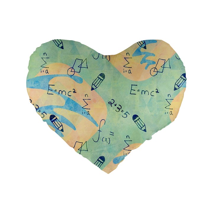 Background School Doodles Graphic Standard 16  Premium Flano Heart Shape Cushions