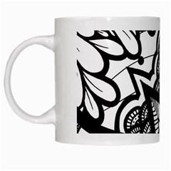 Flower Mandala Pattern Doodle White Mug by Bedest