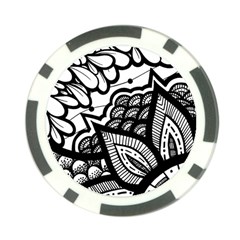 Flower Mandala Pattern Doodle Poker Chip Card Guard (10 Pack) by Bedest