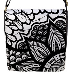 Flower Mandala Pattern Doodle Flap Closure Messenger Bag (s) by Bedest