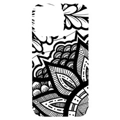 Flower Mandala Pattern Doodle Iphone 14 Pro Max Black Uv Print Case by Bedest