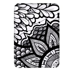 Flower Mandala Pattern Doodle Rectangular Glass Fridge Magnet (4 Pack) by Bedest