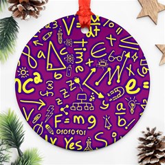 Background Doodles Math Round Ornament (two Sides) by Bedest