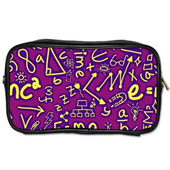 Background Doodles Math Toiletries Bag (one Side) by Bedest