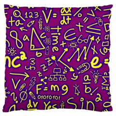 Background Doodles Math Large Premium Plush Fleece Cushion Case (two Sides) by Bedest