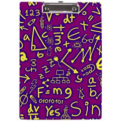 Background Doodles Math A4 Acrylic Clipboard