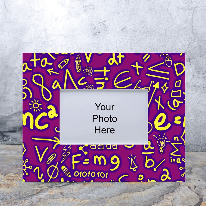 Background Doodles Math White Tabletop Photo Frame 4 x6 