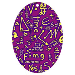 Background Doodles Math Uv Print Acrylic Ornament Oval