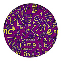 Background Doodles Math Round Glass Fridge Magnet (4 Pack) by Bedest