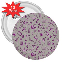 Abstract Design Background Pattern 3  Buttons (10 pack) 