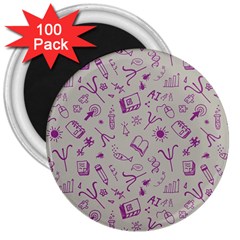 Abstract Design Background Pattern 3  Magnets (100 pack)