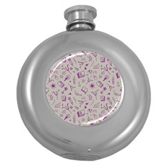 Abstract Design Background Pattern Round Hip Flask (5 oz)