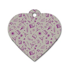 Abstract Design Background Pattern Dog Tag Heart (One Side)