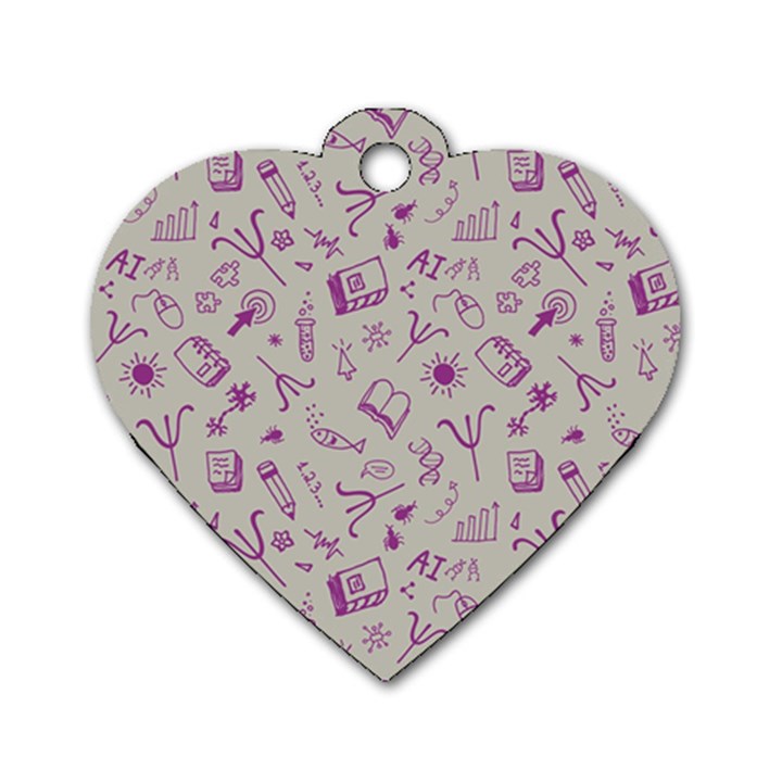 Abstract Design Background Pattern Dog Tag Heart (Two Sides)