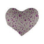 Abstract Design Background Pattern Standard 16  Premium Flano Heart Shape Cushions Back