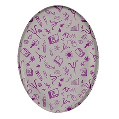 Abstract Design Background Pattern Oval Glass Fridge Magnet (4 pack)