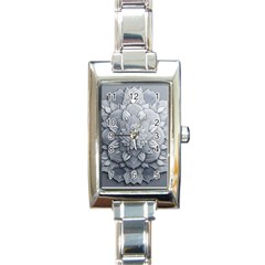 Flower Ornament Graphic Ornate Rectangle Italian Charm Watch by Bedest