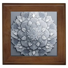 Flower Ornament Graphic Ornate Framed Tile by Bedest