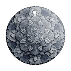 Flower Ornament Graphic Ornate Ornament (round) by Bedest