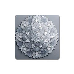 Flower Ornament Graphic Ornate Square Magnet by Bedest