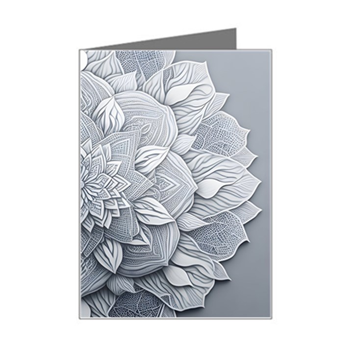 Flower Ornament Graphic Ornate Mini Greeting Card