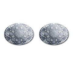 Flower Ornament Graphic Ornate Cufflinks (oval) by Bedest