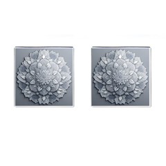 Flower Ornament Graphic Ornate Cufflinks (square) by Bedest