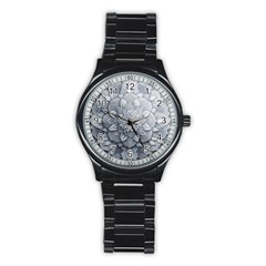 Flower Ornament Graphic Ornate Stainless Steel Round Watch by Bedest