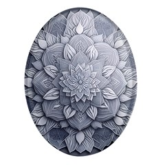 Flower Ornament Graphic Ornate Oval Glass Fridge Magnet (4 Pack) by Bedest