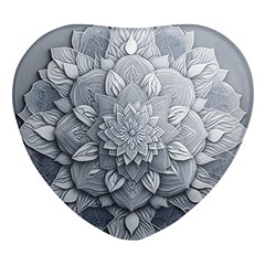 Flower Ornament Graphic Ornate Heart Glass Fridge Magnet (4 Pack) by Bedest