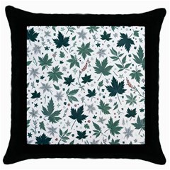 Leaves Nature Bloom Throw Pillow Case (black) by Bedest