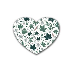 Leaves Nature Bloom Rubber Heart Coaster (4 Pack) by Bedest