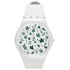 Leaves Nature Bloom Round Plastic Sport Watch (m)