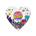 Rainbow Fun Cute Minimal Doodles Heart Magnet Front