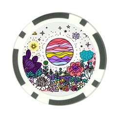 Rainbow Fun Cute Minimal Doodles Poker Chip Card Guard by Bedest