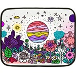 Rainbow Fun Cute Minimal Doodles Two Sides Fleece Blanket (Mini) 35 x27  Blanket Front